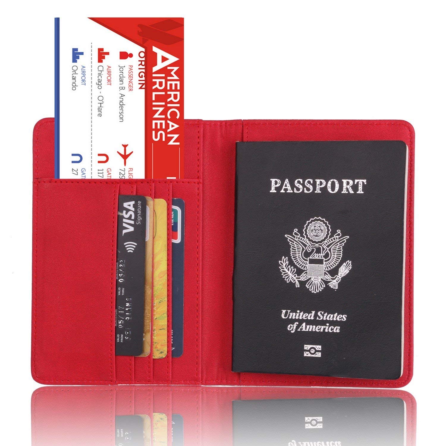 Leather Passport Holder Cover Leather Rfid Blocking Passport Wallet ...